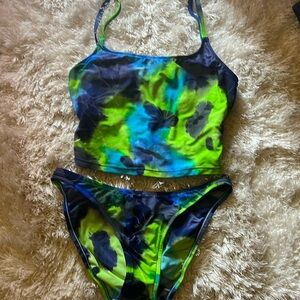 Citrus tropical 2 piece swimsuit sz L. 10/12